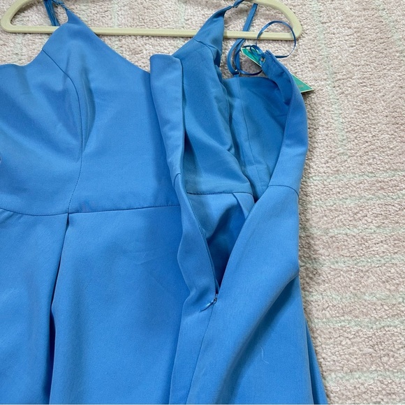 NWT Gianni Bini Mini Dress Blue Faux Wrap Wedding Guest Summer Dress Size XL - Picture 6 of 13